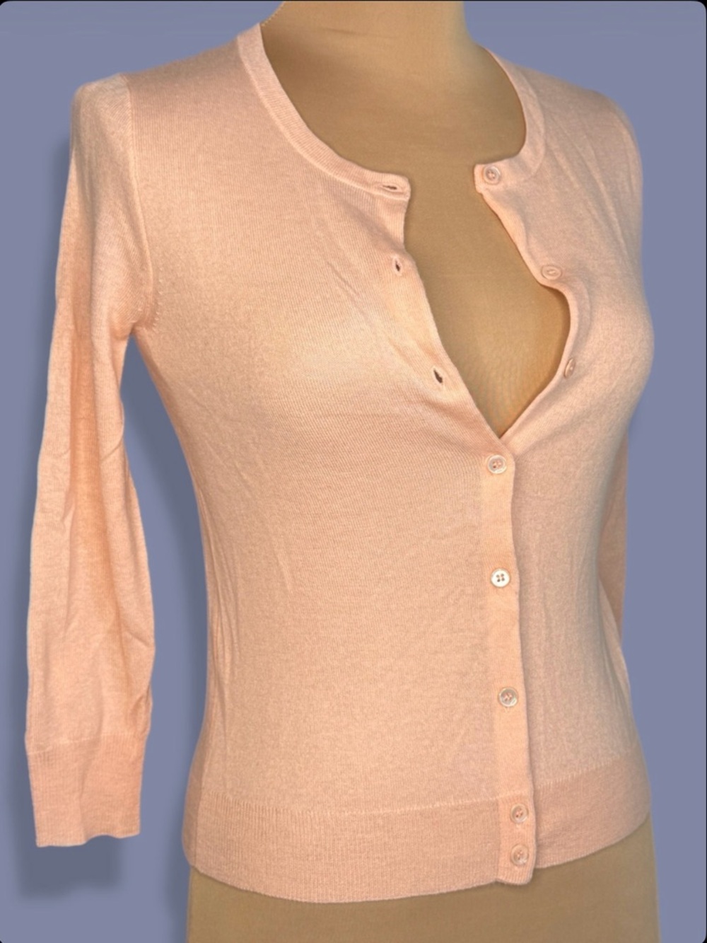 J.Crew Peach Featherweight Cashmere 100% Cardigan Button-Up Women's Sweater Crew